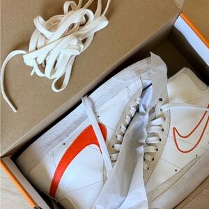 Nike White and Orange Athletic Shoes